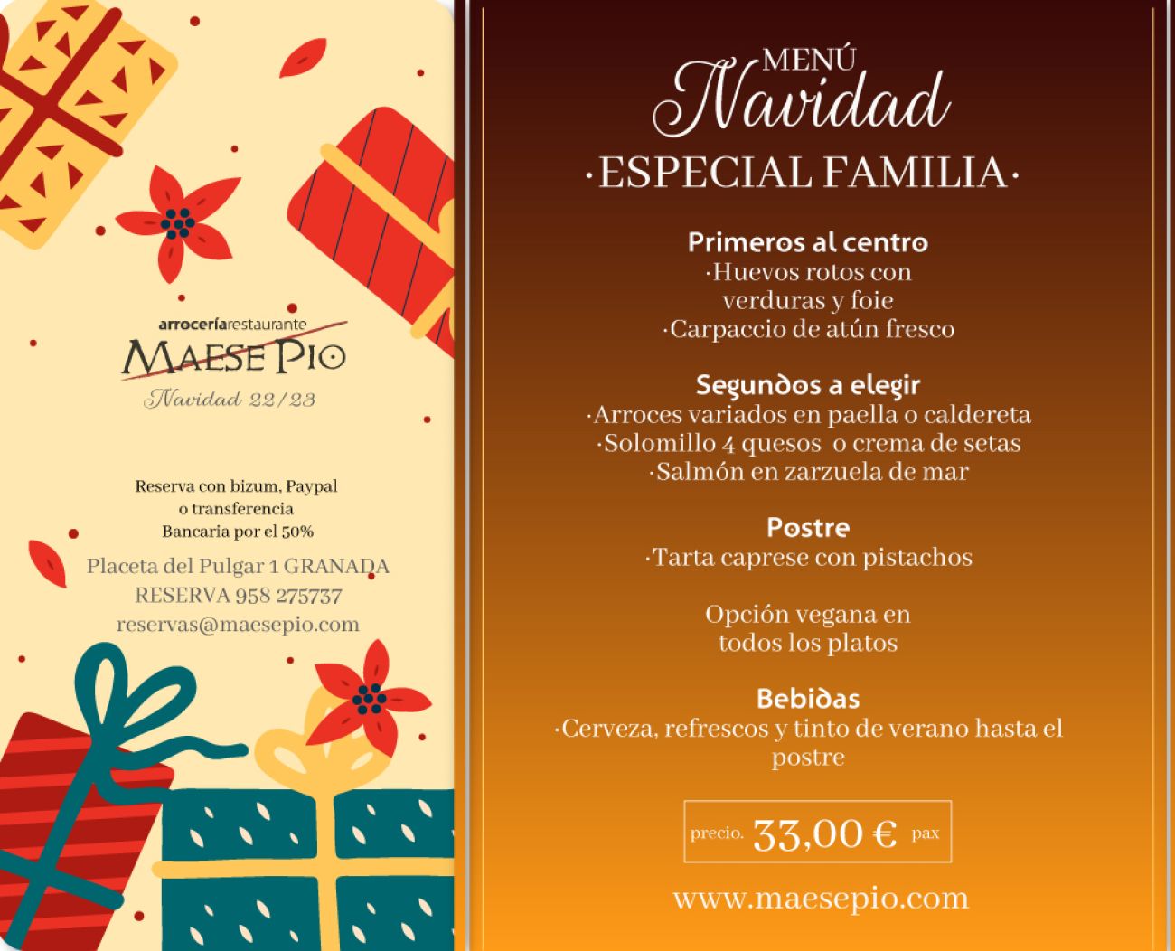 Menú Navidad Familiar Maese Pio